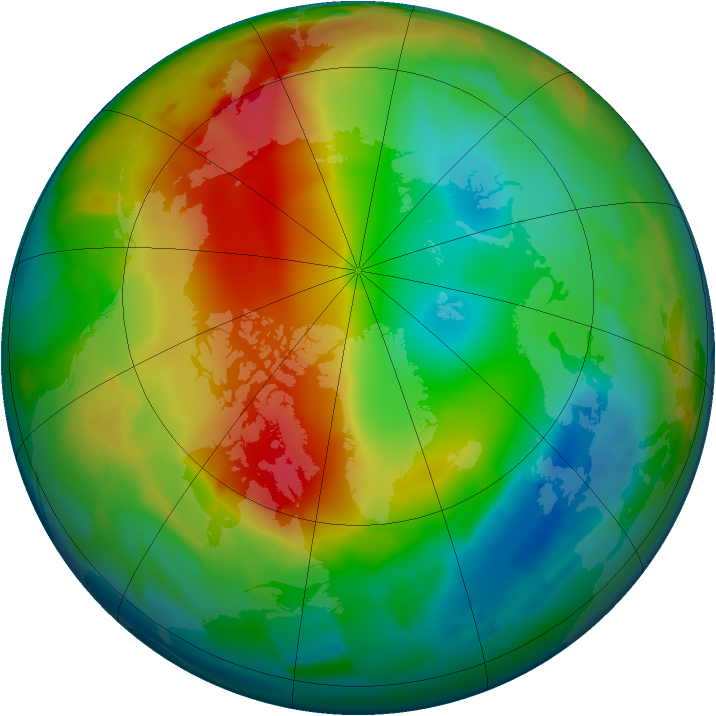 Arctic ozone map for 10 January 2012